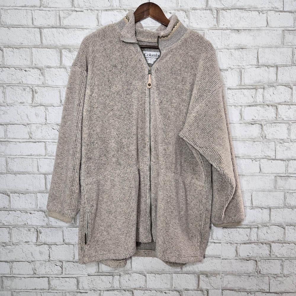 Vintage Columbia faux sherpa fleece zip up jacket